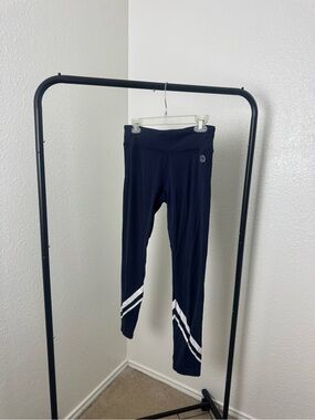 Tory Sport Navy Leggings with White Chevron Stripes